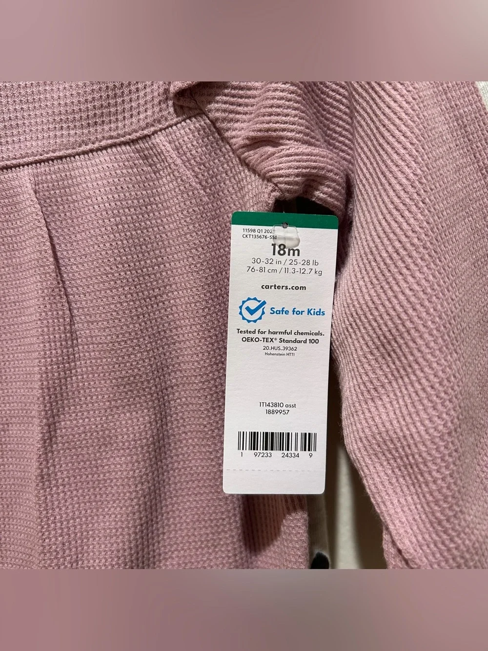 NWT Carter’s 2-pack Pink & Grey Hearts Pants Rompers - Baby Girl Size 18 Month